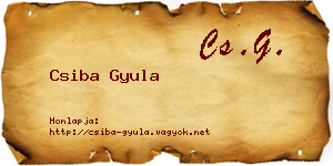 Csiba Gyula névjegykártya