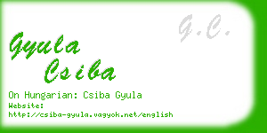 gyula csiba business card